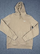 Nike Hoodie Mens M Tan Swoosh Classic Pullover Sportswear Sweatshirt