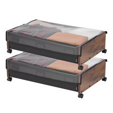 Under Bed Storage with Wheels, 25.6 X 18.1 X 7.1 In. Underbed Containers, Underb