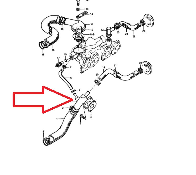 SUZUKI LJ80 LJ81 WATER INLET PIPE NOS JAPAN Foto 2 de 4