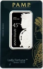 PAMP SUISSE 1oz 999 SILVER LADY FORTUNA 45th ANNIVERSARY  BAR SEALED