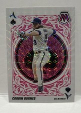 2022 Panini Mosaic - Aces Corbin Burnes #A-11 Fluorescent Pink Mosaic Prizm /10