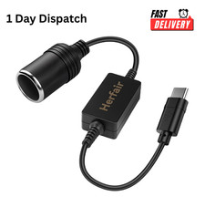 USB-C Male to 12V Car Cigarette Lighter Socket Adapter Cable