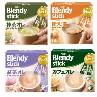 AGF Blendy Stick Instant Matcha Au Lait Houjicha Au Lait Cafe Au Lait from Japan