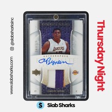 2005 UPPER DECK EXQUISITE COLLECTION #52-AP ANDREW BYNUM PATCH AUTO ROOKIE /225