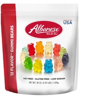 Albanese World's Best 12 Flavor Gummi Bears,  36 oz, Gluten Free