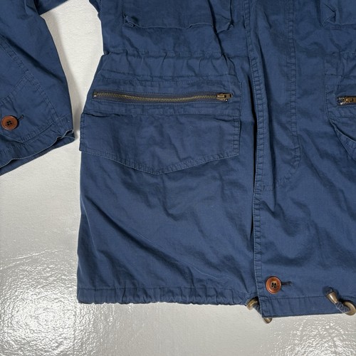 VTG Aquascutum Navy Showerproof Drawstring Waist Cotton Trench Made in England - Picture 2 of 15