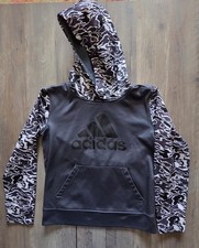 Adidas Boys Long Sleeve Gray Liquid Camo Pullover Hoodie Youth Medium 10/12 
