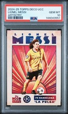 2024-25 Topps Deco UEFA Club Competitions Lionel Messi Artistry PSA 10