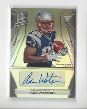 2014 Spectra Prizms Black #308 Asa Watson RC Rookie AUTOGRAPH Cowboys /5 