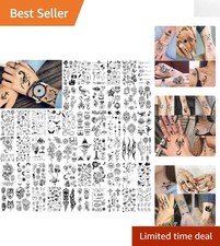 Waterproof and Non-Toxic Temporary Tattoos for Men, Women, and Kids - 52 Sheets