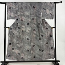 JAPANESE KIMONO FINE PATTERN ASH PURPLE 154cm 5 ft 1 in PURE SILK FF9252