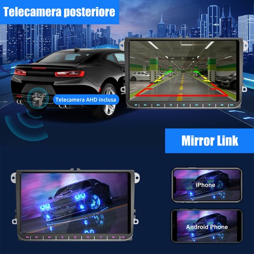 9" Autoradio DAB+ Carplay Android 13 64G GPS RDS CAM Per VW Golf 5 6 Polo Passat - Foto 13 di 16