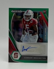 2021 Panini Prizm Draft Picks Connor Wedington Green Auto #DPA-CWE RC