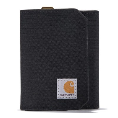 Carhartt Men's Nylon Duck Trifold Wallet, Black One Size, (Black) 