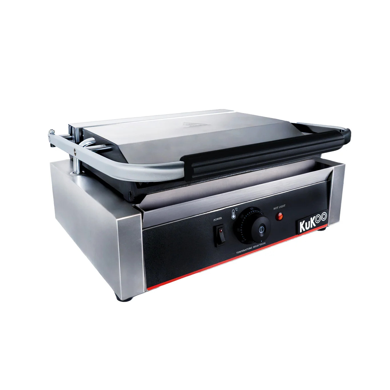 Presse à Panini Professionnelle Grill Électrique - 1 Plaque Inox Rainurée 2200W