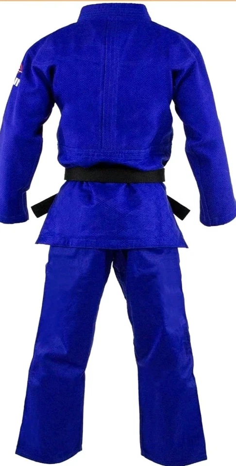 Nuevo Kimono Fuji Sports Hombre Niños Mujeres Doble Tejido Judo Gi - Azul Foto 4 de 4