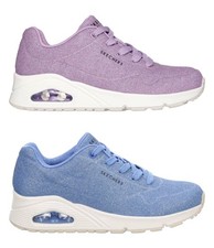 SKECHERS WOMENS UNO GLITTER BOMB CAUSAL RUNNING SNEAKER
