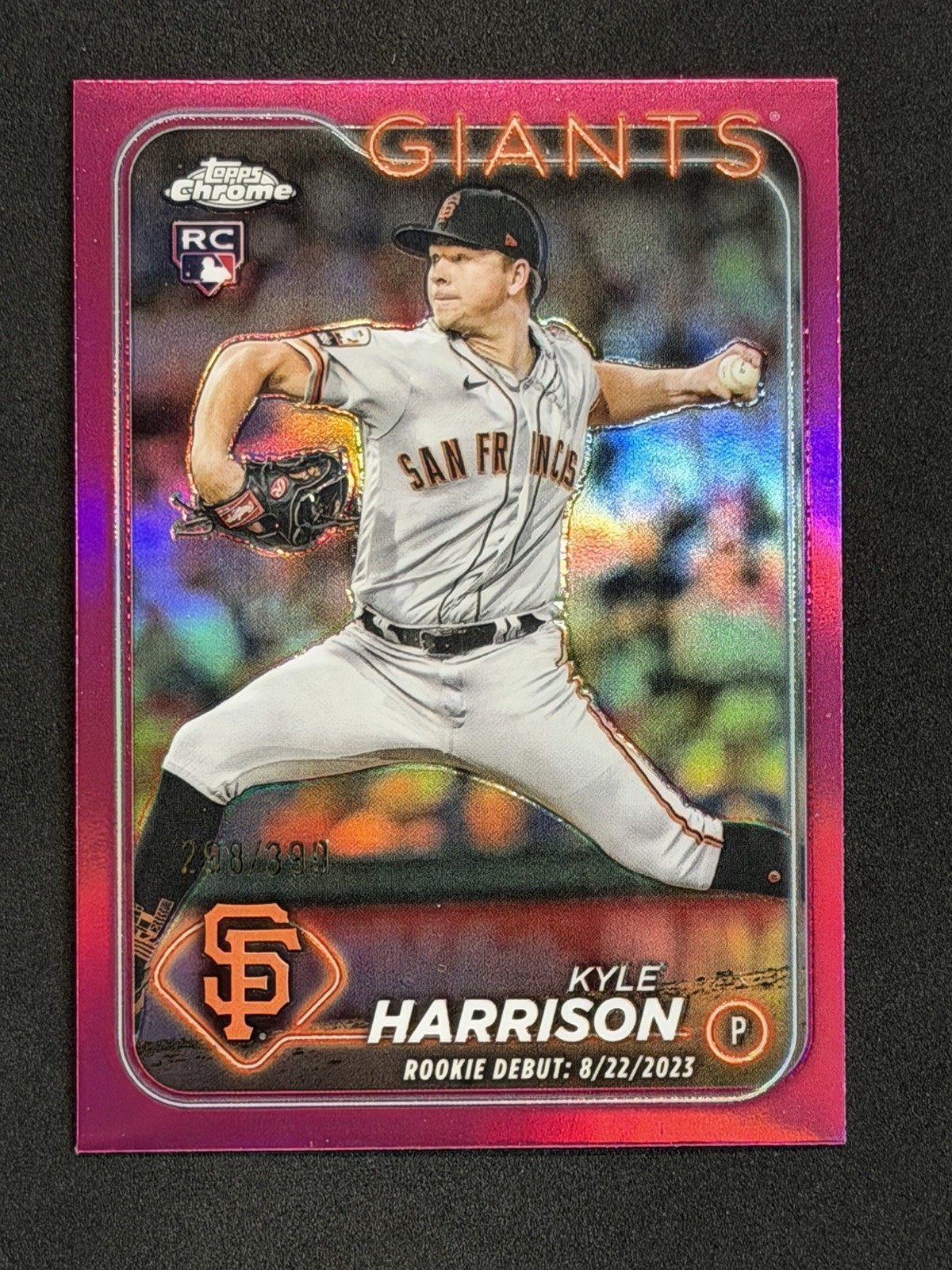 Kyle Harrison 2024 Topps Chrome Update Rookie Debut Magenta /399 Giants