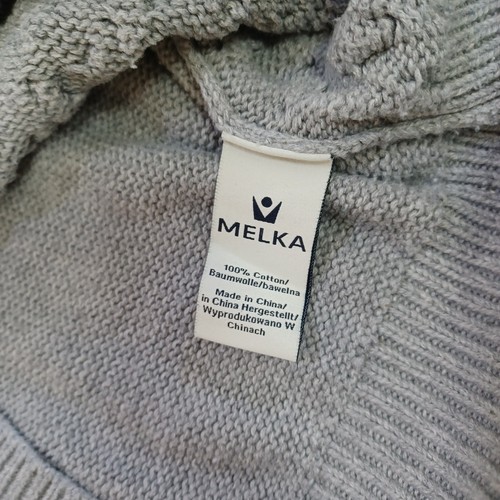 Melka schwerer Strickpullover Fischerstil Gr. Small grau Schwedenpullover - Bild 9 von 11