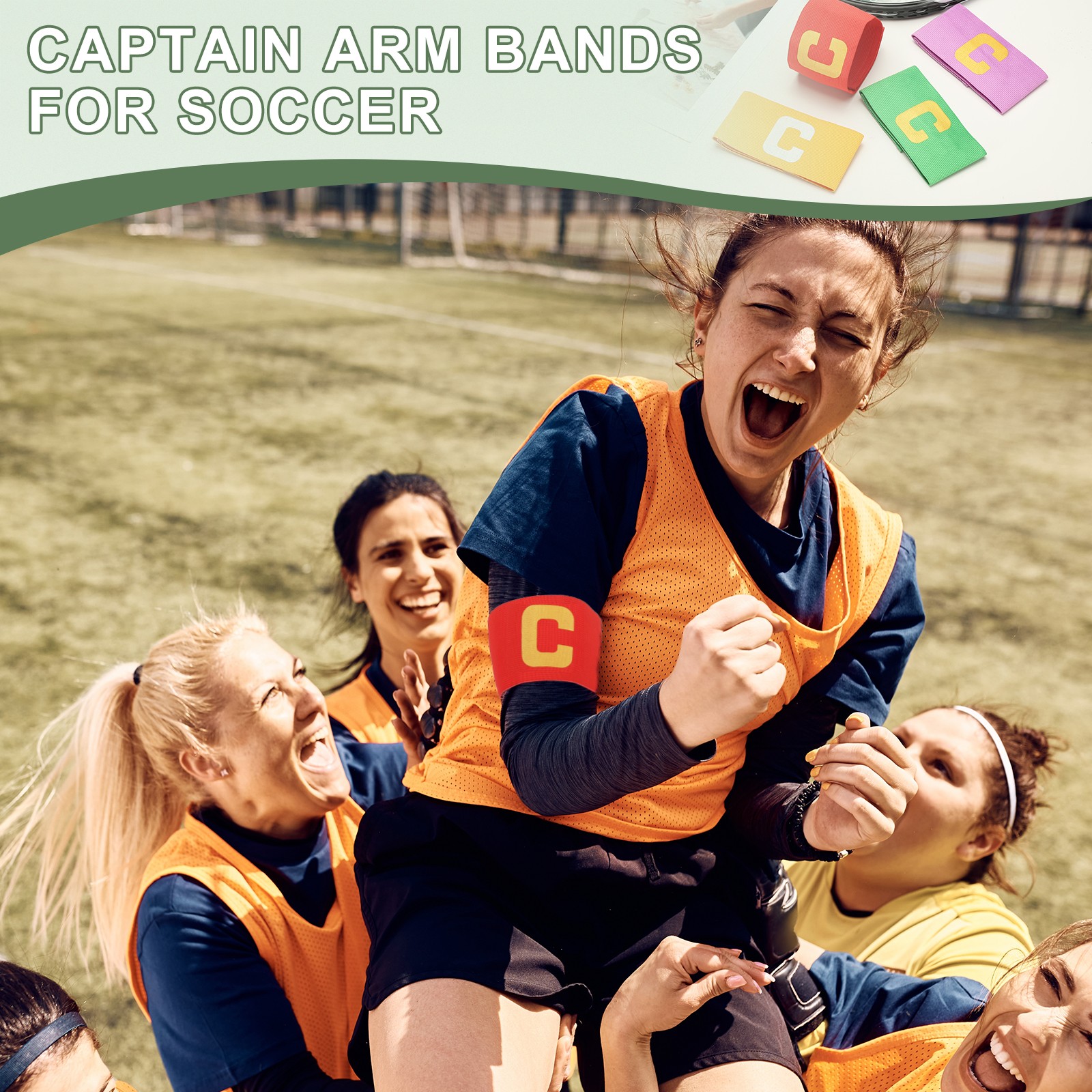 Soccer Captain Armband, Elastic Football Armband 6 Pack Light Gray