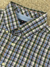 Tommy Hilfiger Mens Plaid Long Sleeve Button Down Casual Shirt Large 0155