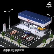 1/64 Diorama Garage Model LED Lighting Parking Lot Scene Display Case Gift US