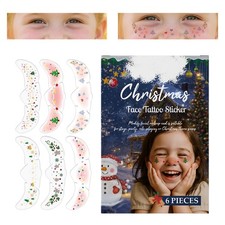 Xmas Glitter Freckles Patches Waterproof Temporary Tattoos Stickers Face Makeup