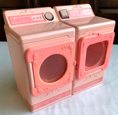 #ad Vintage Barbie Washer and Dryer 1990 Mattel Does Not Work Pink $14.99