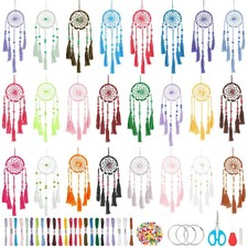 24PCS DIY Small Dream Catcher Kits for Beginners Colorful Handmade Dreamcatch...