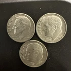 Lot Of Three 1964D Roosevelt Silver Dimes