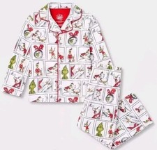 THE GRINCH DR SEUSS SOFT FLANNEL CHRISTMAS PAJAMAS 3T FREE SHIP