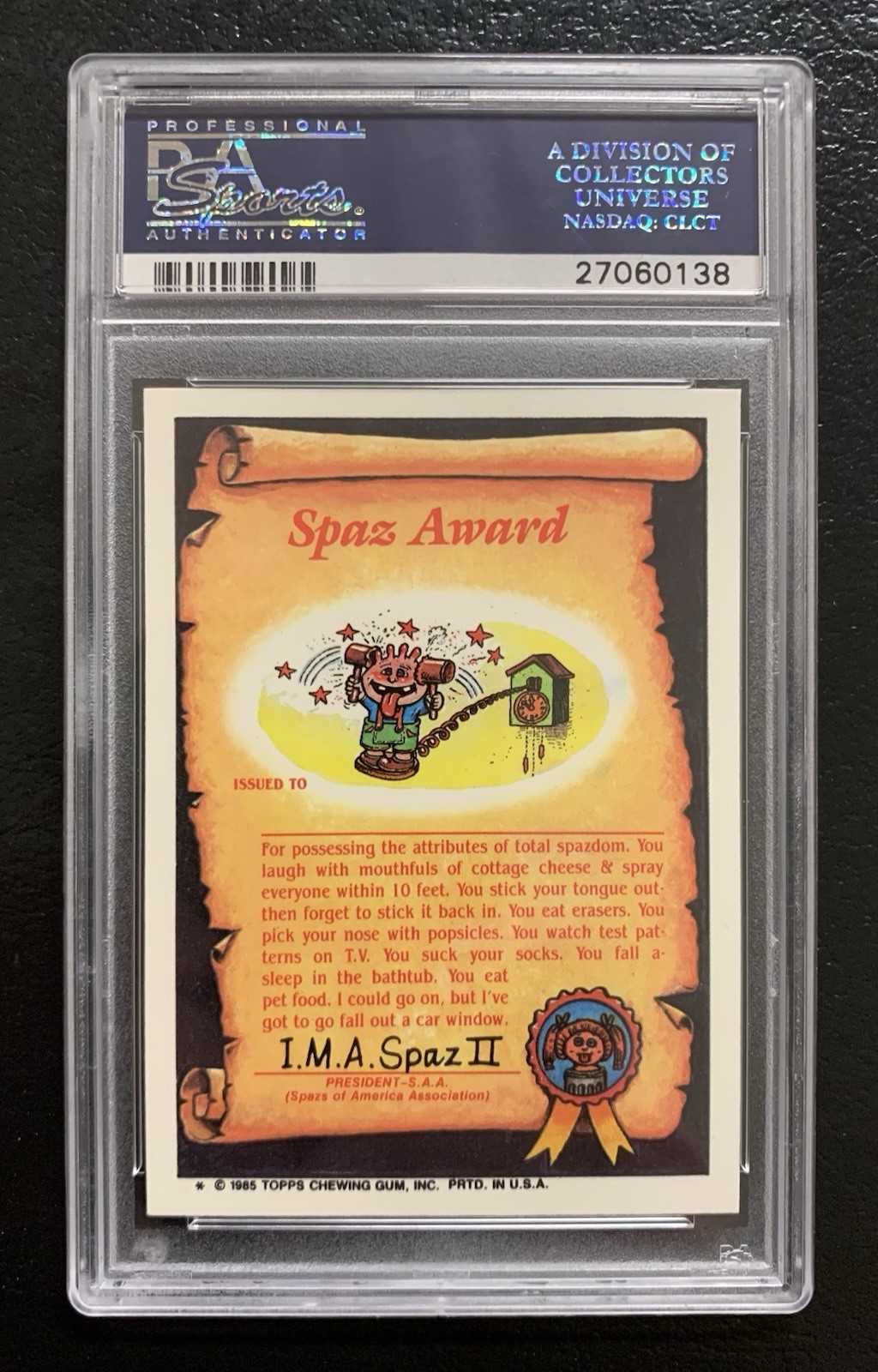 1985 Garbage Pail Kids OS2 Kennel Kenny 74b PSA 10 GEM MINT-RARE GLOSSY CARD TWT view 2