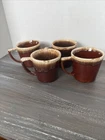 Vintage McCoy Pottery Brown Drip Glaze Mugs Cups USA Collectable Set of 4