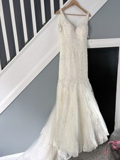 Justin Alexander Lace Mermaid Wedding Dress – US Size 12 🤍