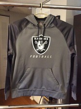 Las Vegas Raiders Gray Polyester Hoodie Sweatshirt Adult Large