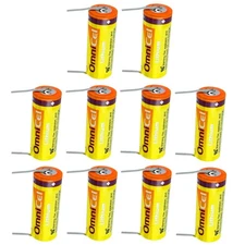 10x Omnicel ER18505 3.6V 3.8Ah Sz A Lithium Battery Tabs Sensors Detectors