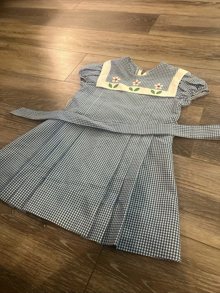 Vintage Jandi Classics Girls Dress Size 5 Gingham Flowers Party 1980 Easter - Image 4 of 4
