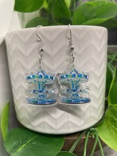 2  Silver-tone Acrylic Carasoul Retro Boho Earring Set New Free Ship B5325