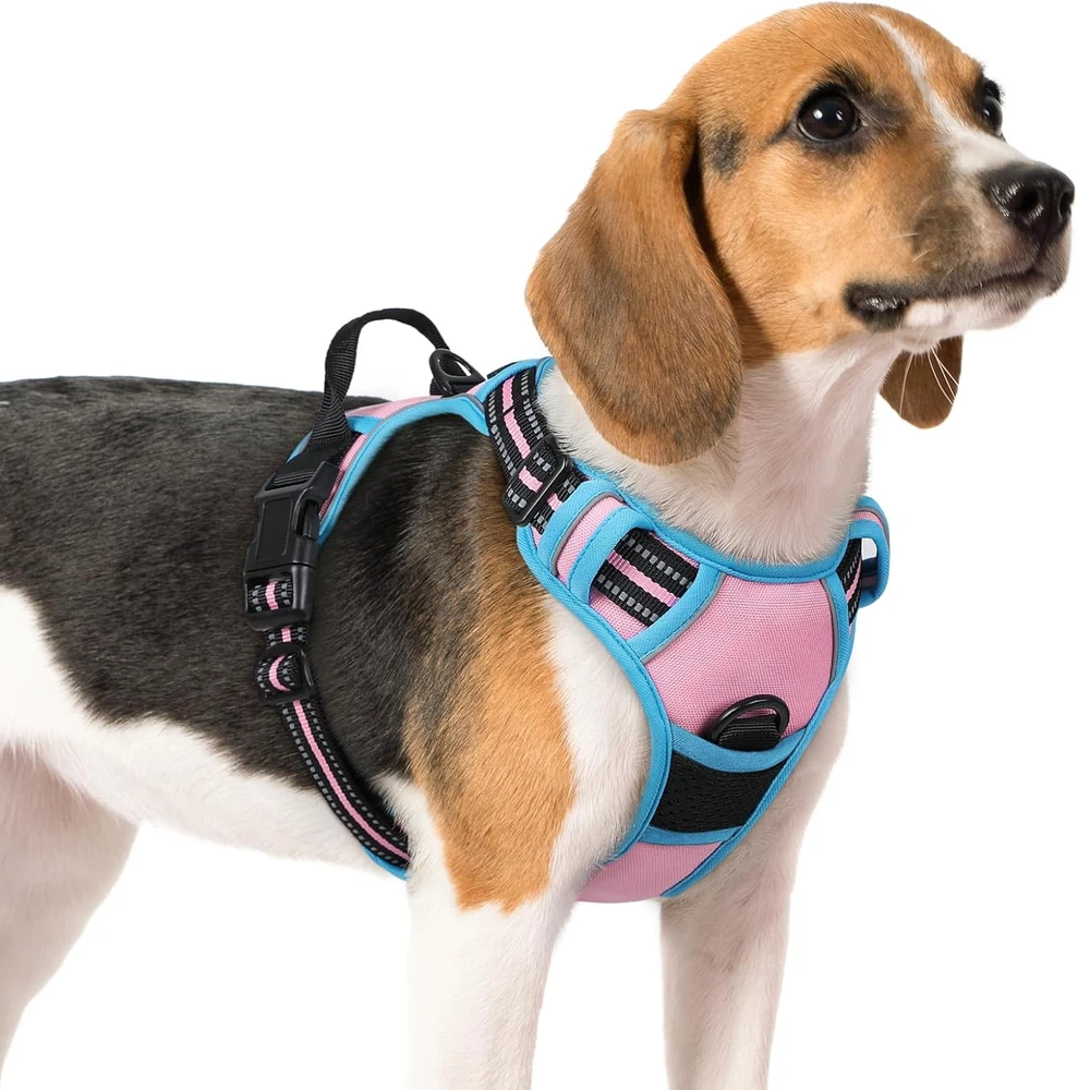 Dog Harness No Pull with 2 Leash Clips, Adjustable Soft Padded, Reflective Oxfor