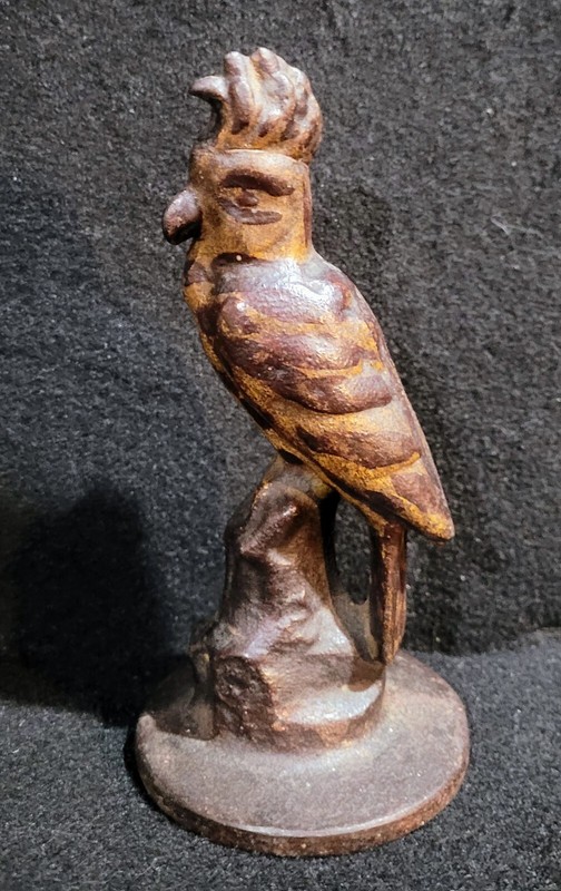 Antique cast iron Parrot doorstop