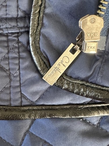 Cole Hann Short Jacket Womens LARGE Blue Trench Coat Quilted Belted EXCELLENT - Picture 10 of 14
