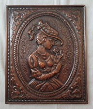 Noble Dama Flor Margarita De Colección Arte de Pared Metal Repujado Imagen Niña Mujer Pintura