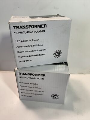 QTY-2 0E-PPS1640 Plug In Class 2 Transformer 120V To 16.5 Volts AC 40VA