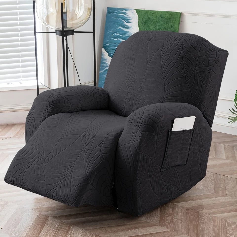 Waterproof Recliner Slipcovers Leaf Jacquard Recliner Chair Covers Stretch - Image 3 of 4