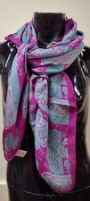 Pink Fuchsia Scarf Vintage 100 Purse Silk Big Square Scarf India 1990s Unisex