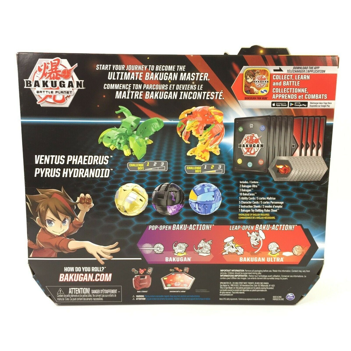 BAKUGAN BATTLE PLANET 5-PACK VENTUS PHAEDRUS PYRUS HYDRANOID AGES
