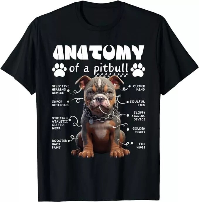 Pitbull Dog Anatomy Cute Pittie Lover Pit Bull Owner T-Shirt