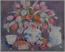 Dufex Foil Picture Print - Tulips and Cherries - 8" x 10" size picture