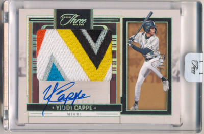 2024 PANINI THREE AND TWO YIDDE CAPPE HOLO GOLD /10, 6-COLOR JERSEY AU, MARLINS!