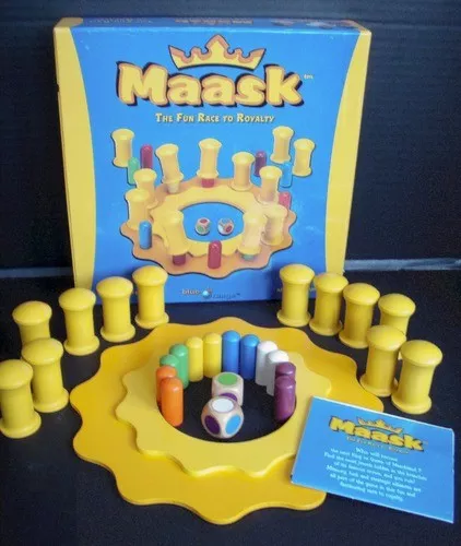 Maask Game Fun Race to Royalty Queen King Wooden Board Crown New